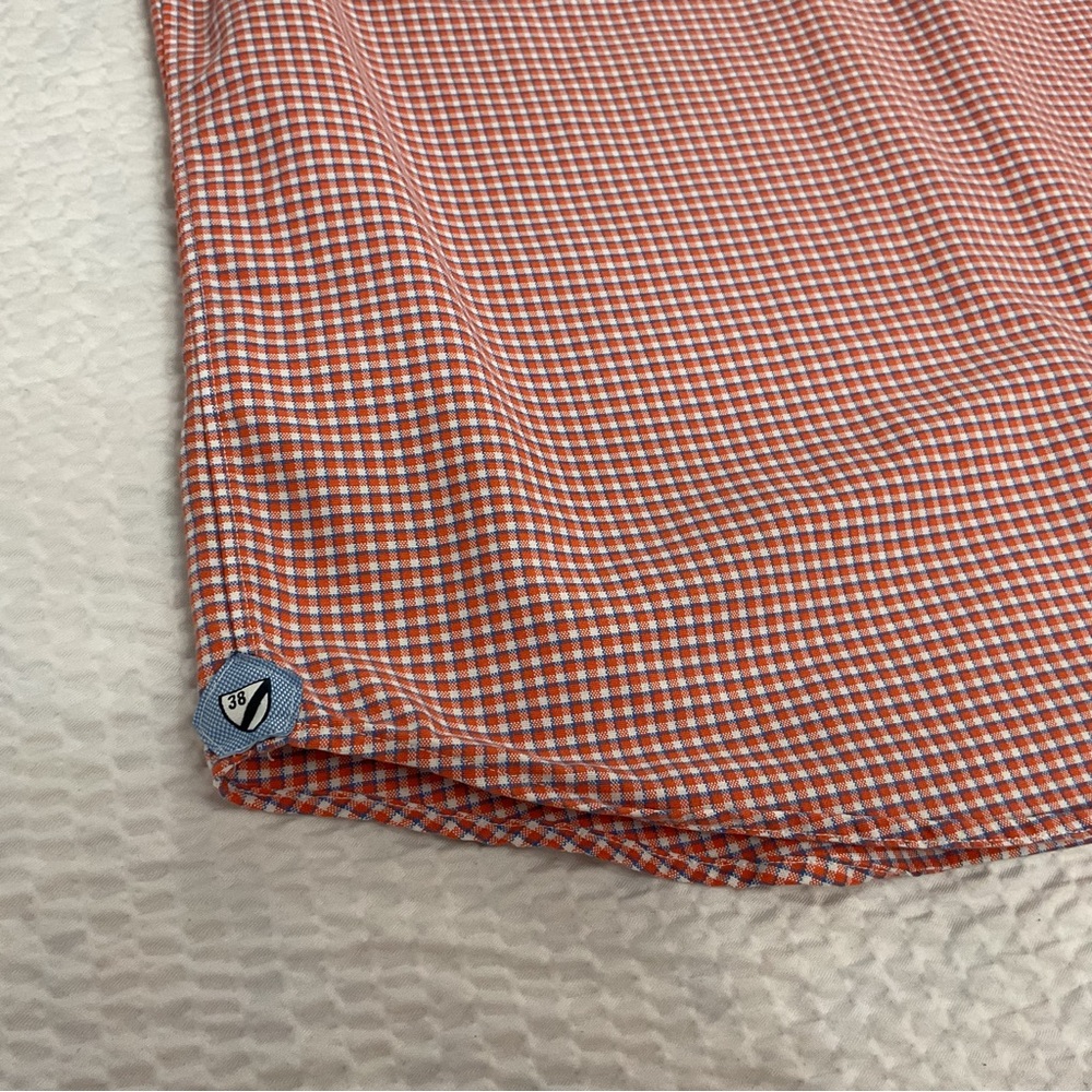 CREMIEUX Classic Men’s Orange/Blue Plaid Button Down Shirt - Picture 5 of 6